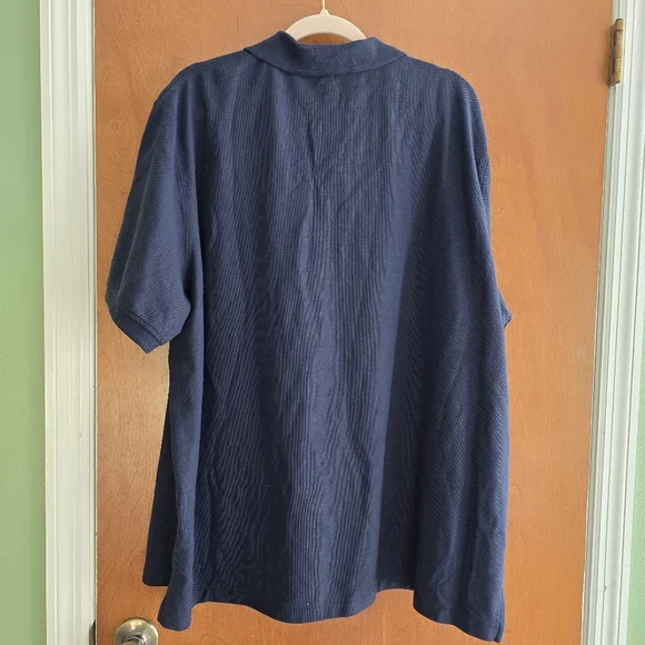 NWT LL Bean Mens Size XXL Reg Premium Double L Polos  SS Navy Blue Cotton - Picture 2 of 5